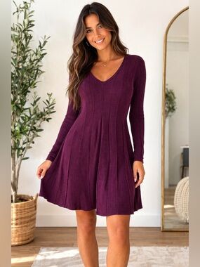 17. Chadwick’s • NWT Elegant Purple Knit Dress PTP 17”-22”